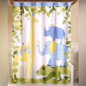 Pottery Barn Kids 100% Cotton Shower Curtain with Animal Appliqués